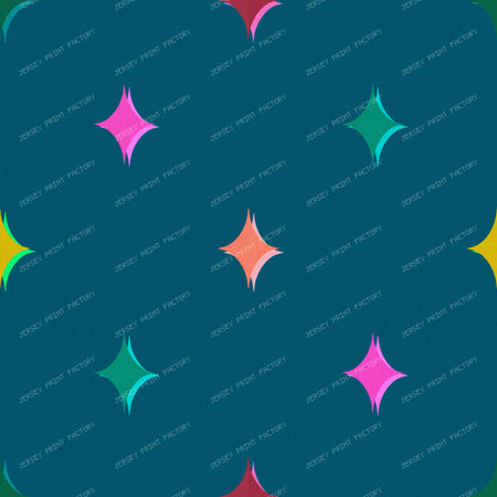Colourful sparkle stars on Purple — Teal Blue