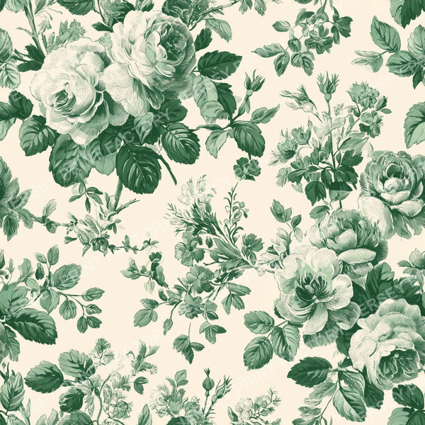 Chinoiserie rose garden Botanical Toile