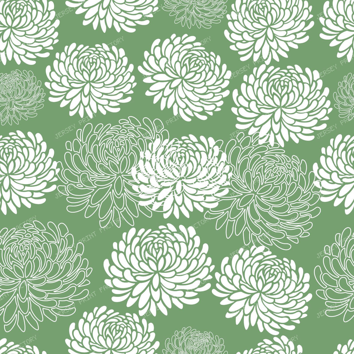 Blue Dahlia, White Dahlia, Pattern Of Flowers — Green 3