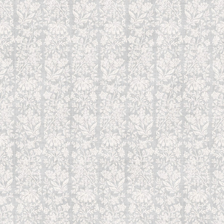 Sara - Stamped Floral - Green — Soft Blue Grey