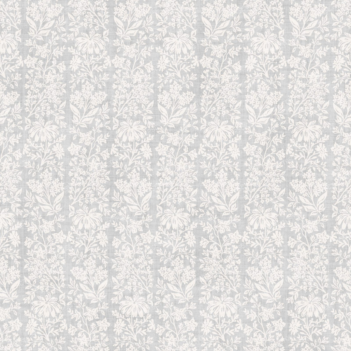 Sara - Stamped Floral - Green — Soft Blue Grey