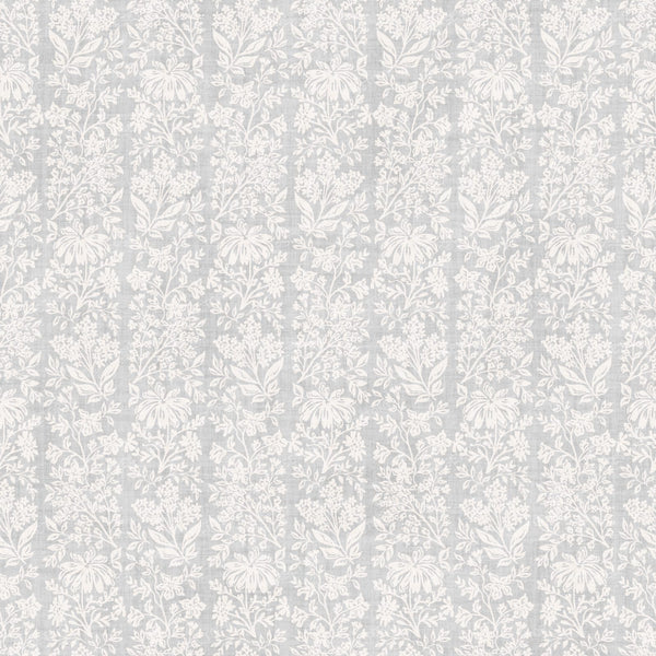 Sara - Stamped Floral - Green — Soft Blue Grey