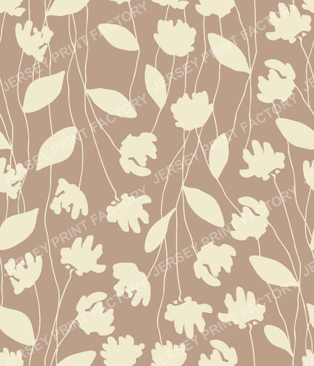 Floral Web - Cream on Light Brown