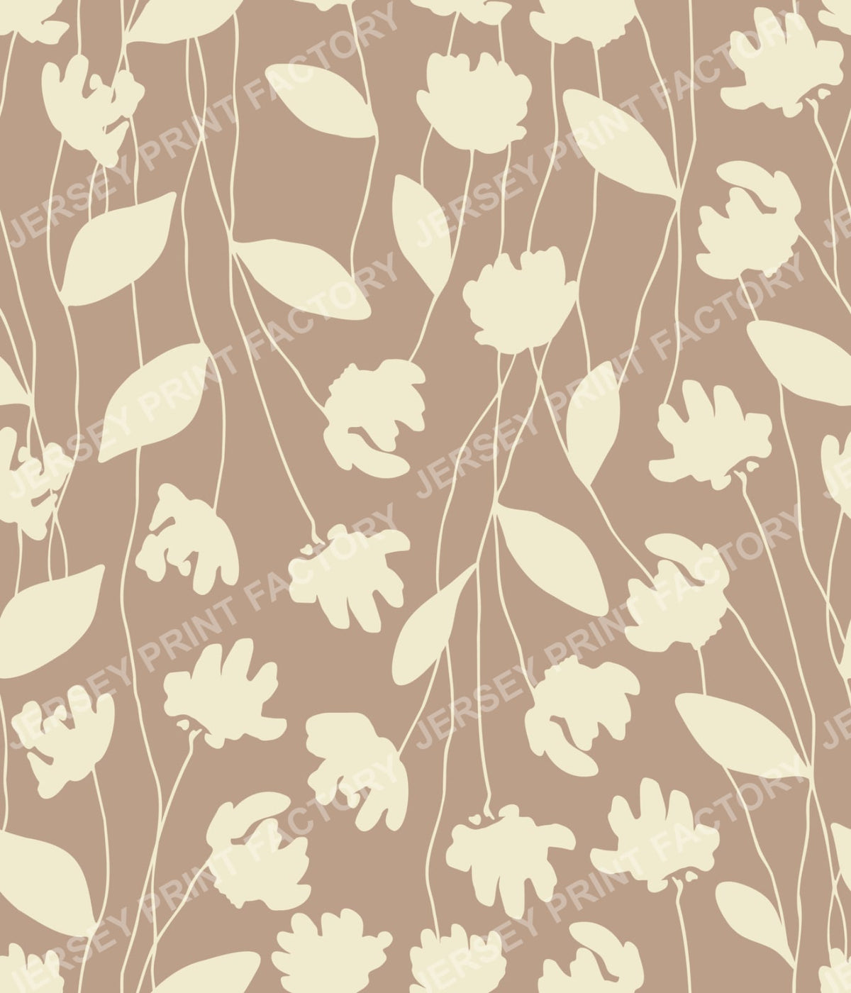 Floral Web - Cream on Light Brown