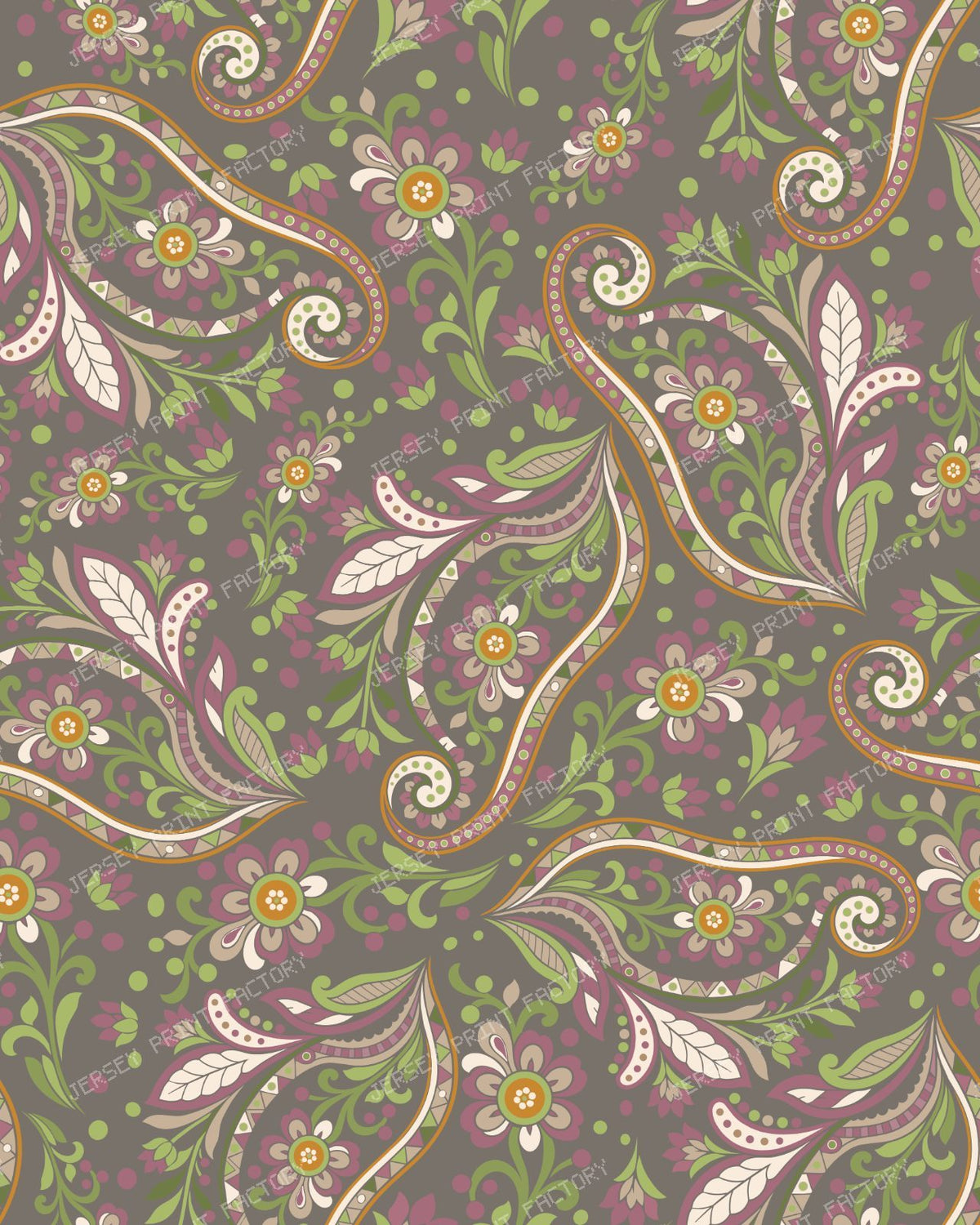 Vintage Cucumber Toile Pattern
