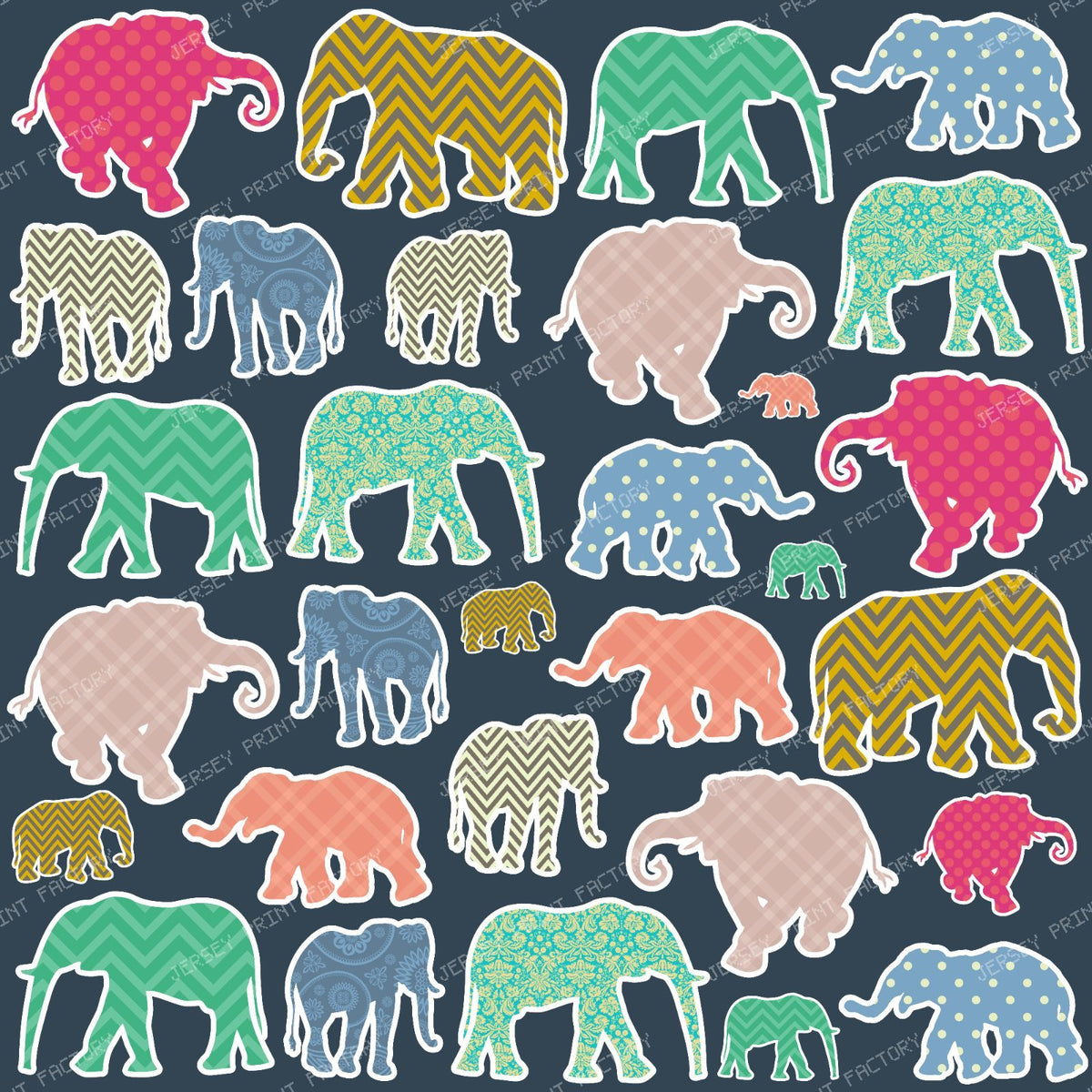 Colorful Elephants, Pattern Of Elephants, Zigzag