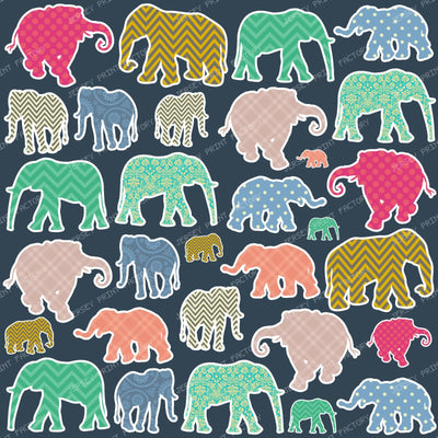 Colorful Elephants, Pattern Of Elephants, Zigzag