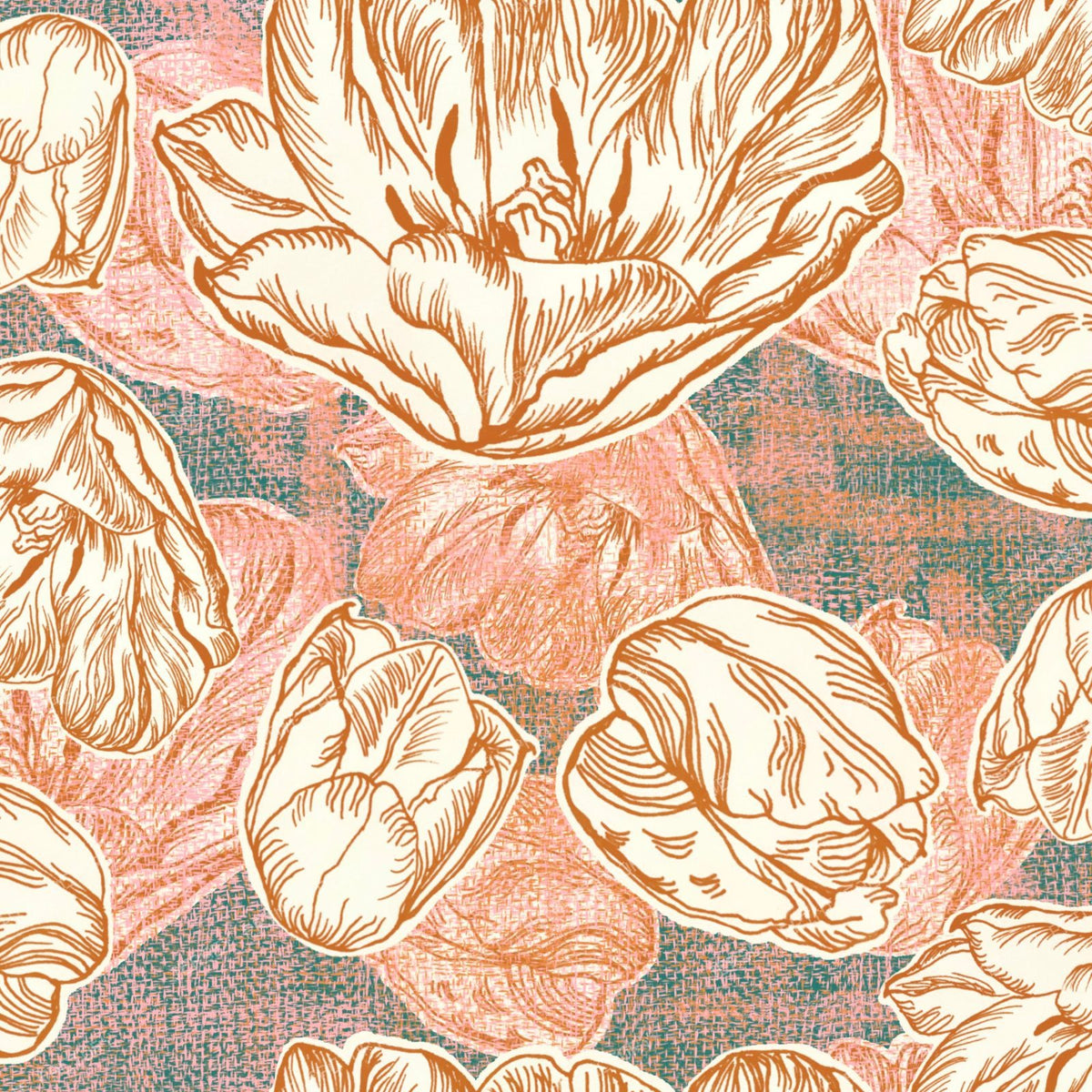 Tulip Floral Blush — Taupe grey
