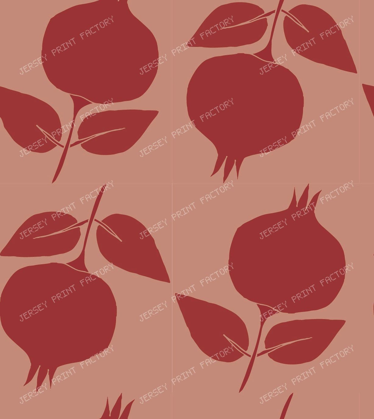 Pomegranate Orchard Rows Large — Red on red dark