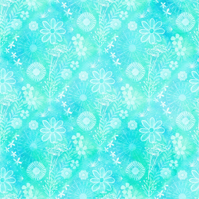 Turquoise Floral Tonal