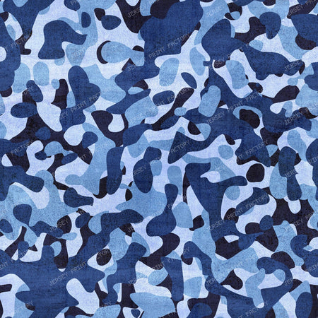 Textured Deep Ocean Blue Camouflage