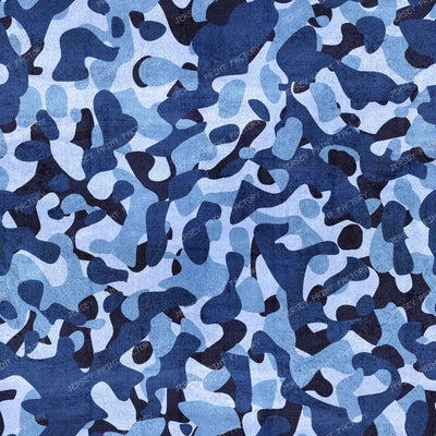 Textured Deep Ocean Blue Camouflage