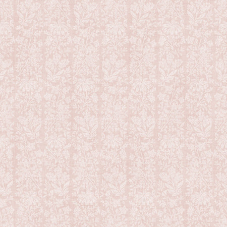 Sara - Stamped Floral - Green — Pale Pink