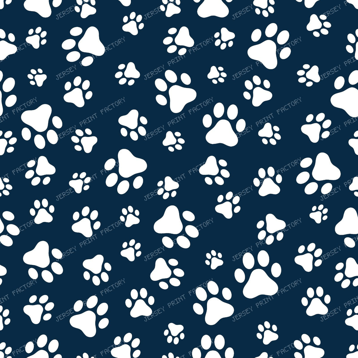 Pattern Of Paws, Dog Paws, Black and White — Navy Blue 3