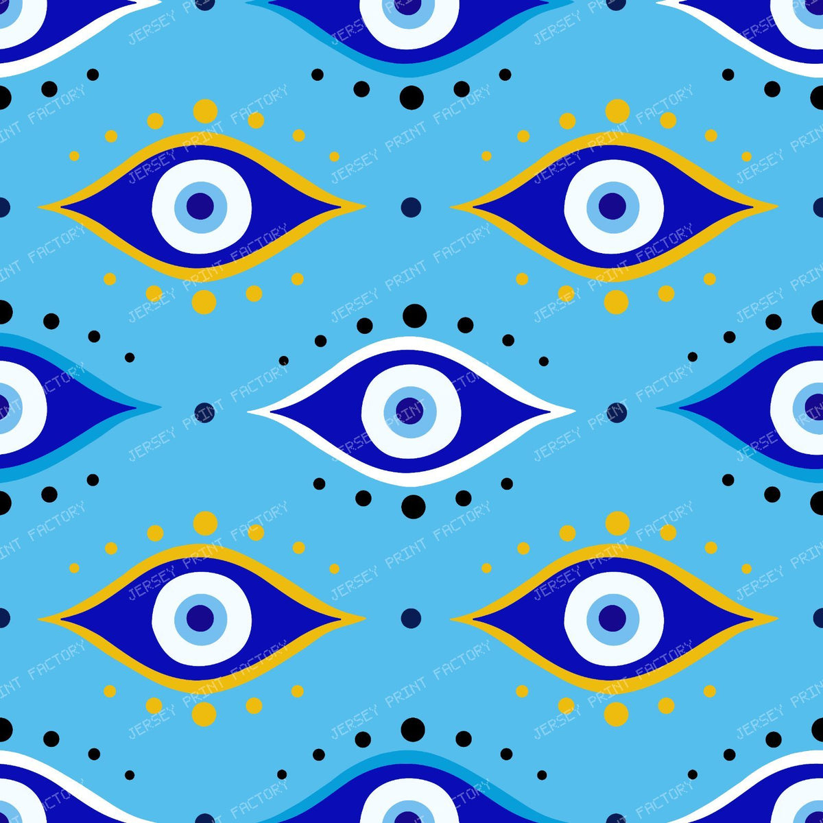 Evil Eye Pattern, Turkish Eye, Nazar, Mati, Mataki, Hamsa — Blue 4