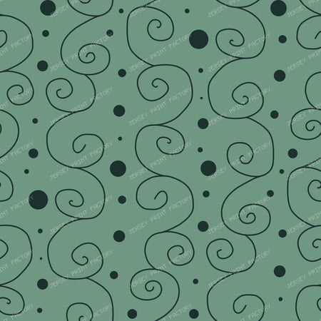 Cosmic Swirl Line Art — Cosmic Nebula Green On Dark Green