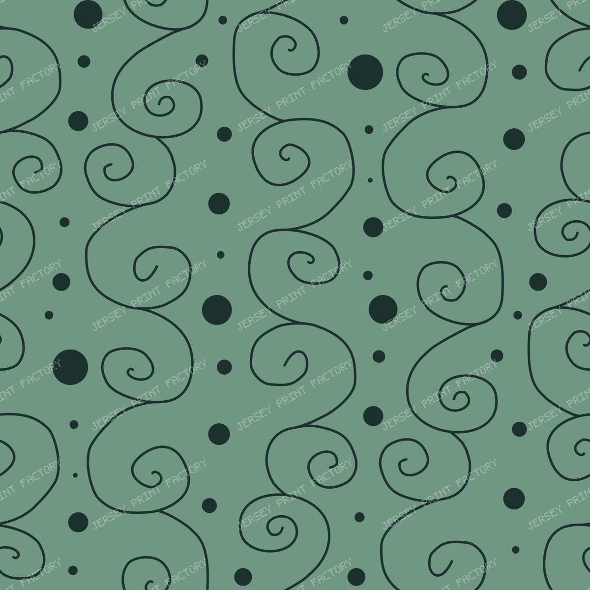 Cosmic Swirl Line Art — Cosmic Nebula Green On Dark Green
