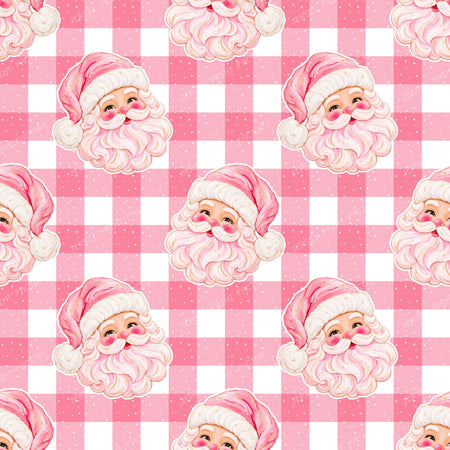 Pink Christmas Santa Gingham