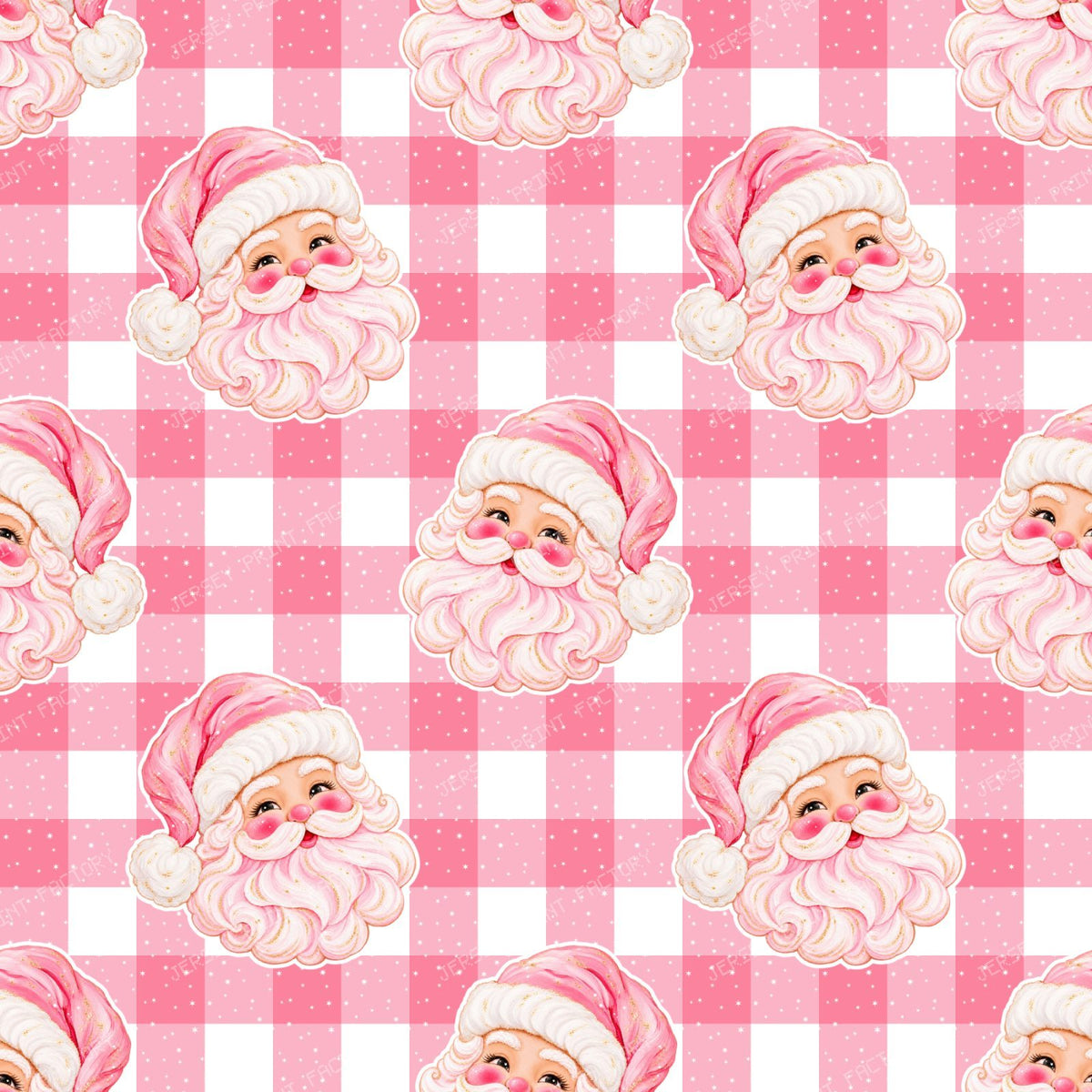 Pink Christmas Santa Gingham