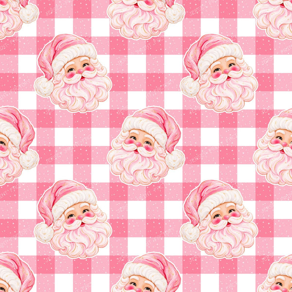 Pink Christmas Santa Gingham