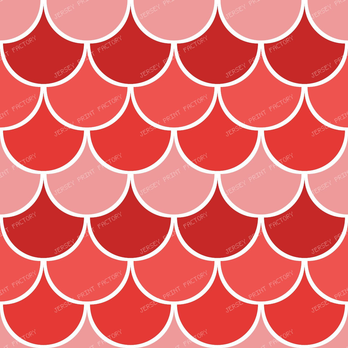 Blue Mermaid Scales, Dragon Scales, Fish Scales, Arch Pattern — Red