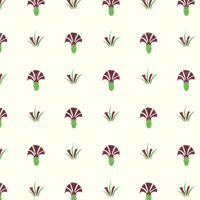 Iznik Carnation Block Print White - Small