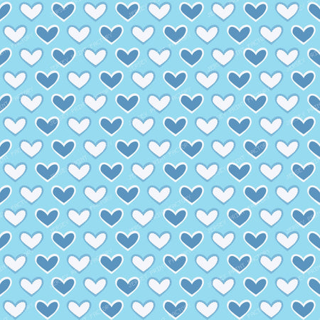 Pattern Of Hearts, Blue Hearts, Pink Hearts, Love — Blue and White