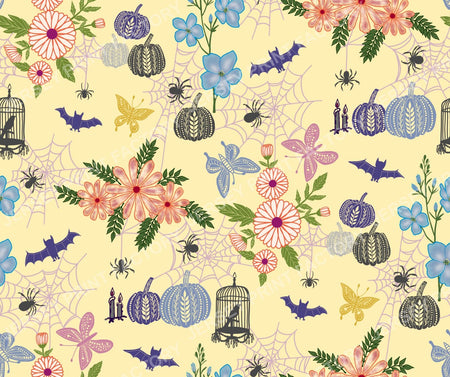 Floral Opulent Halloween Yellow