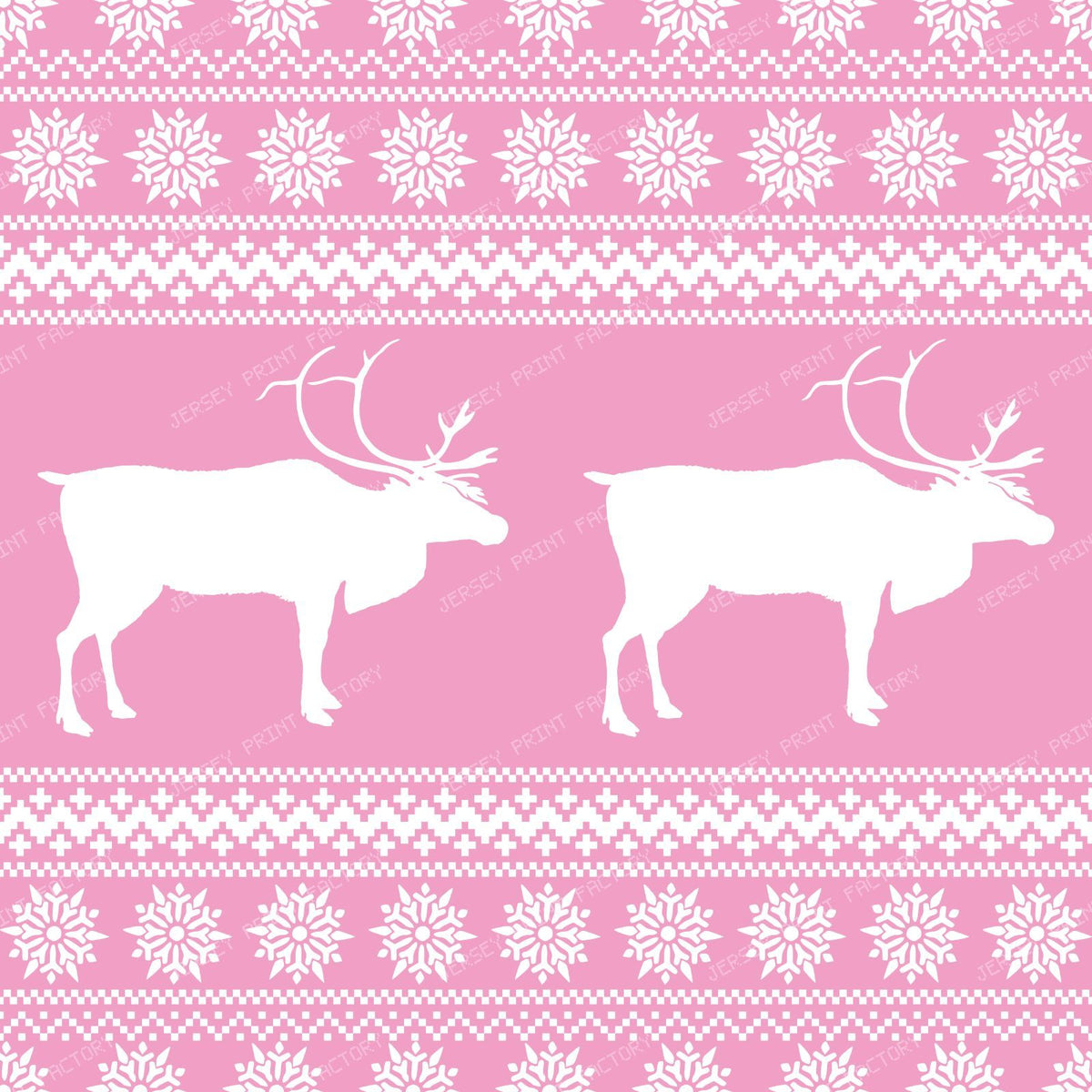 Ugly Christmas Sweater, Snowflakes, Elk, Moose, Pink — Pink 3