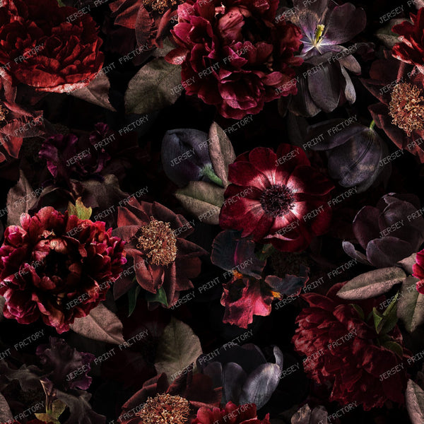 Crimson and Black Rose Garden – Vintage Victorian Gothic Maximalist Romance — Black