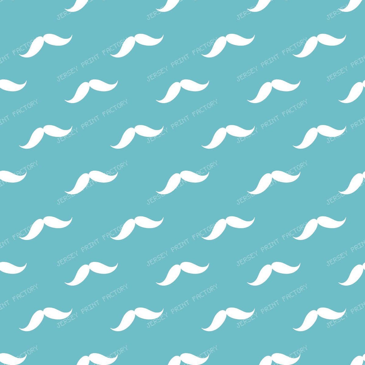 Mustache Pattern, Curly Mustache, Black and White — Blue 1