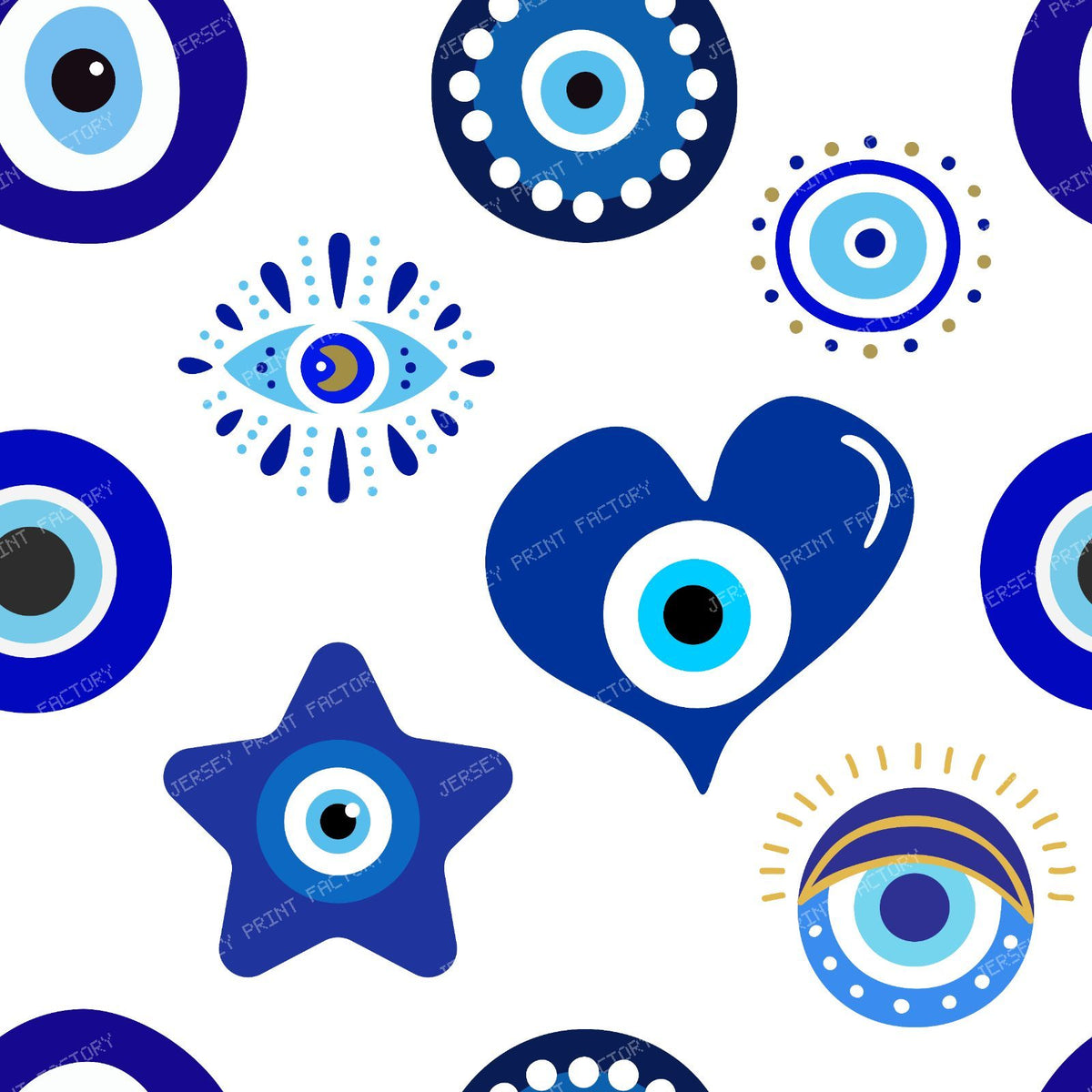 Evil Eye Pattern, Turkish Eye, Nazar, Mati, Hamsa, Hearts, Stars