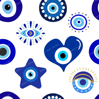 Evil Eye Pattern, Turkish Eye, Nazar, Mati, Hamsa, Hearts, Stars