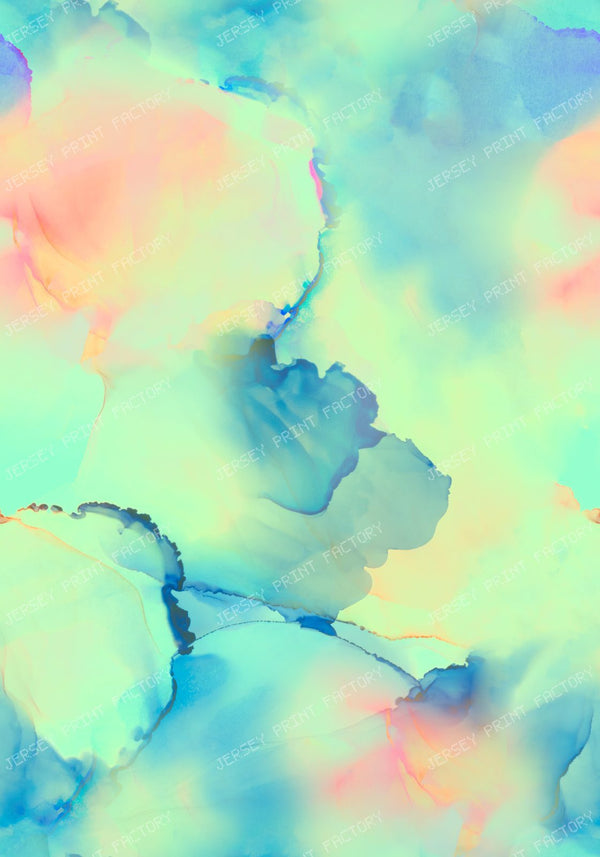 Vibrant Pastel Fluid Alcohol Ink Abstract Seamless Pattern
