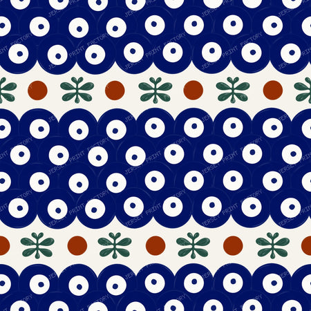 Polish Pottery Mosquito Polkadots Dark Cobalt Blue