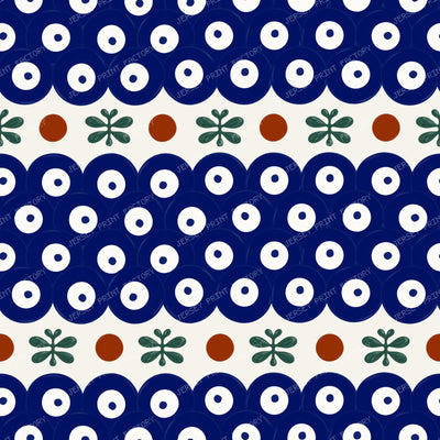 Polish Pottery Mosquito Polkadots Dark Cobalt Blue