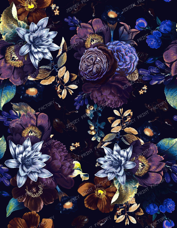Dark Moody Blooms in Blue and Purple – Vintage Victorian Maximalist Romance