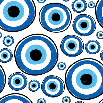 Evil Eye Pattern, Turkish Eye, Hamsa, Nazar Talisman, Mati, Mataki — White 4