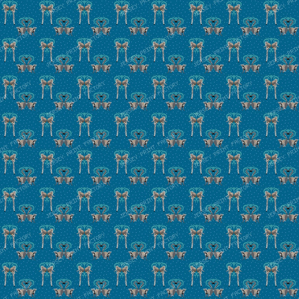 Lemurs in Love on Dark Teal