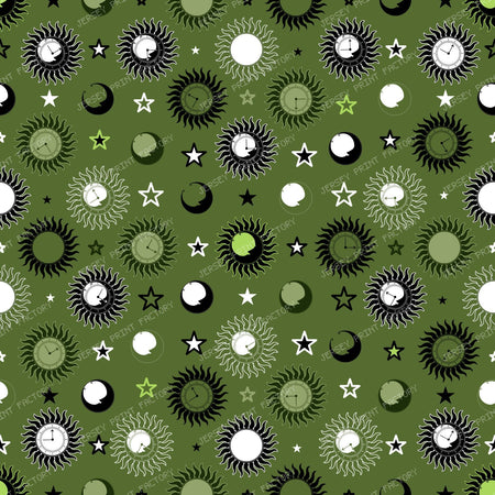 Celestial Clockwork (Wineberry) — Moss Green