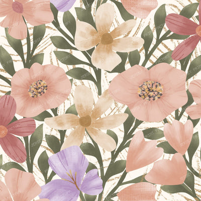 Cottagecore Wildflowers Trailing Floral Off White Large