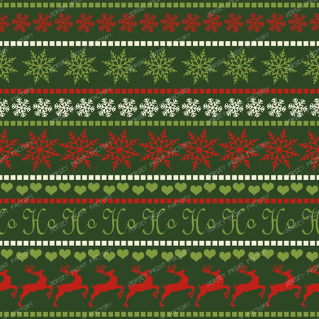 Ugly Christmas Sweater, Snowflakes, Hearts, Reindeer, Blue — Red and Green
