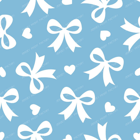 Bow Pattern, Coquette Bow, Ribbon, Cute Bow, White Bow, Hearts, Black — Blue 1