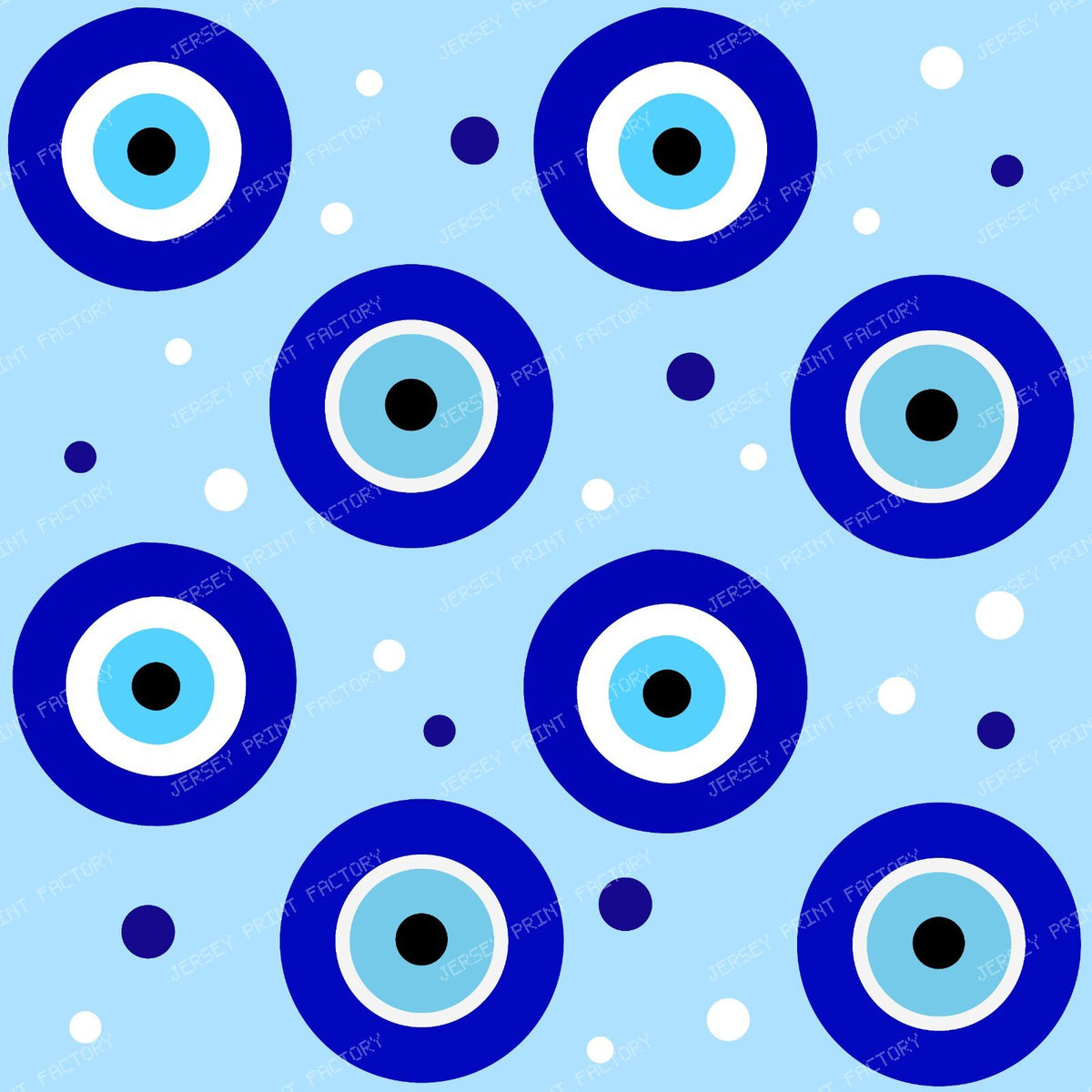 Evil Eye Pattern, Turkish Eye, Nazar Talisman, Mati, Mataki, Hamsa — Blue 7