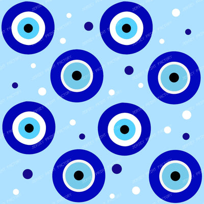 Evil Eye Pattern, Turkish Eye, Nazar Talisman, Mati, Mataki, Hamsa — Blue 7