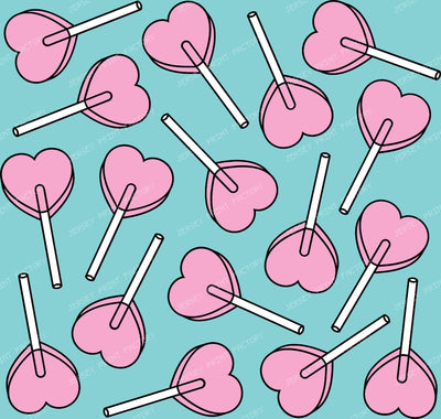 Blue Lollipops, Heart Lollipops, Lollipop Pattern — Pink 4