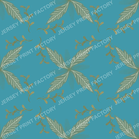 Botanical seamless pattern for fabric and wallpaper - turquoise