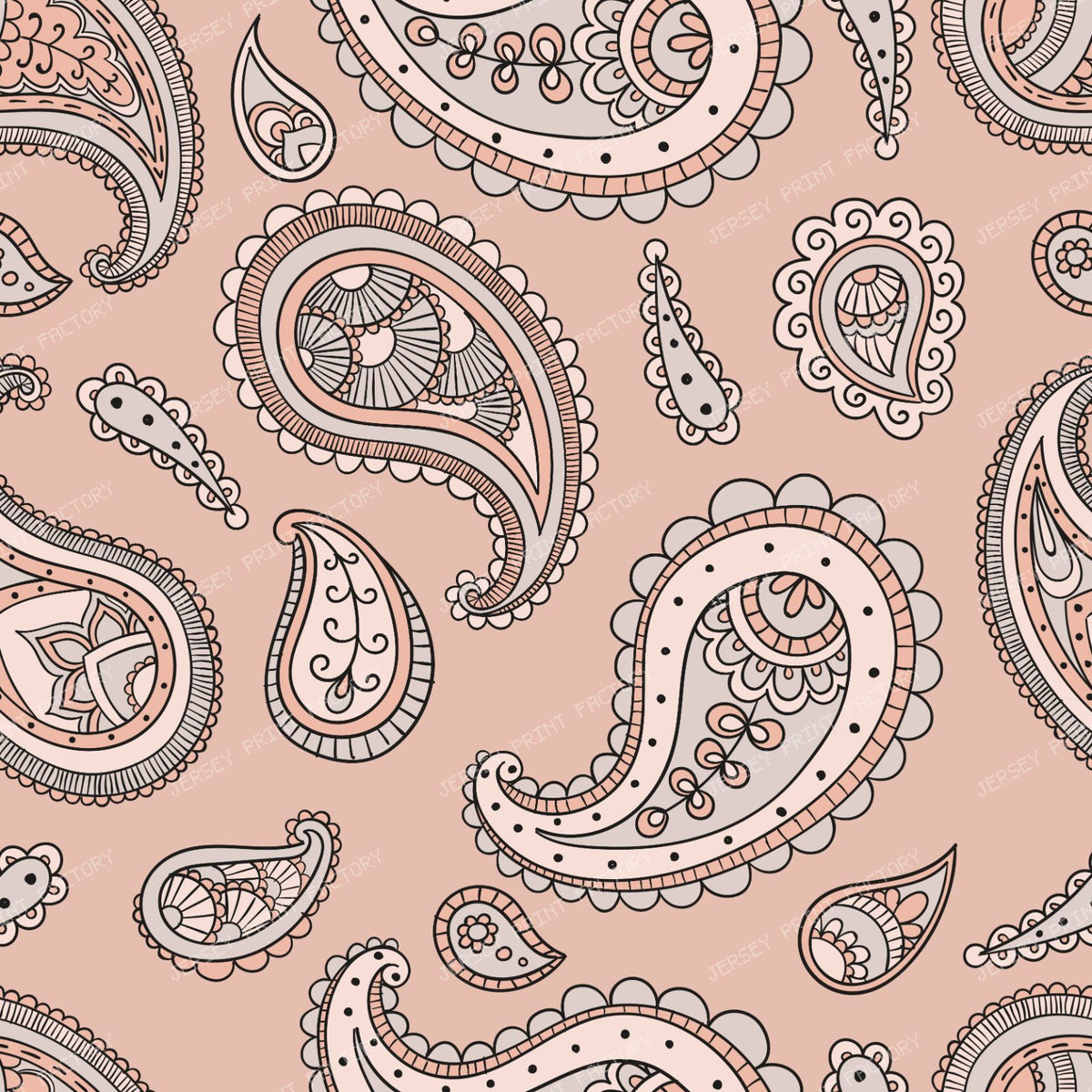 Blue Paisley, Persian Paisley, Paisley Pattern — Pink