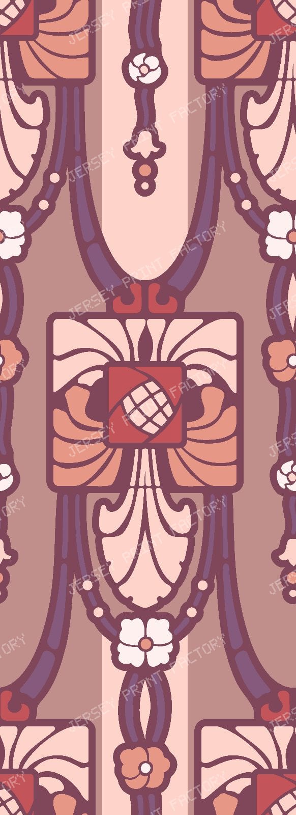 Square flower Nouveau in Mauve