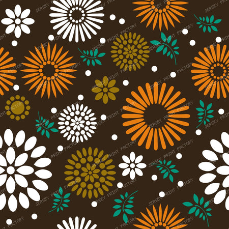 Colorful Flowers, Retro Flowers, Leaves, Dots, Floral Pattern — Colorful 7